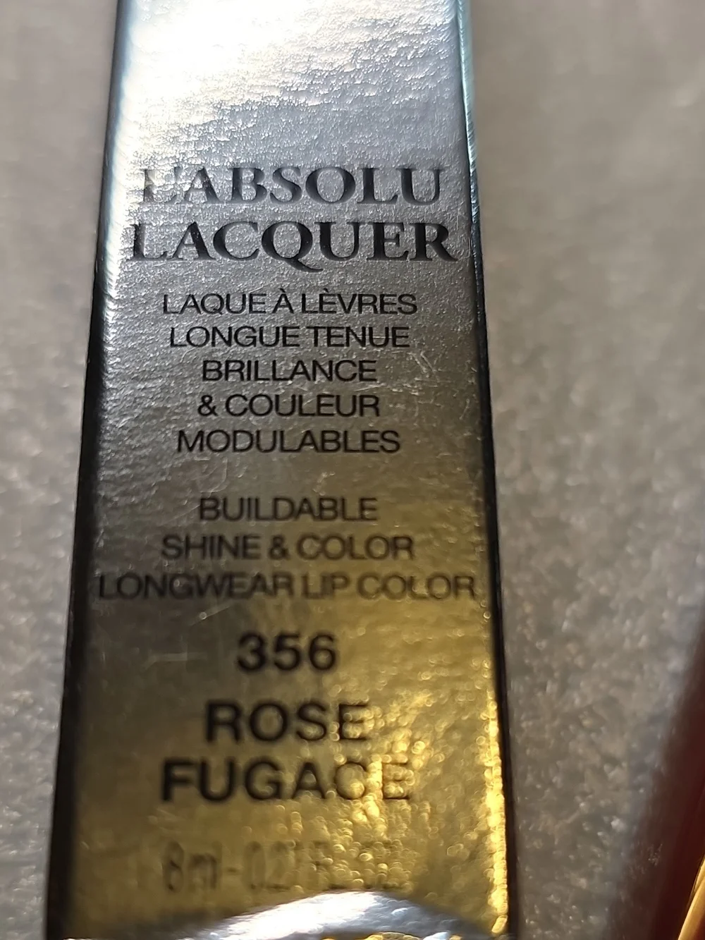L'Absolu Lacquer Liquid Lipstick — Rose Fugace (Red-Pink)